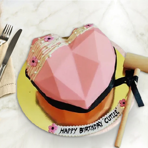 Send  Pink Heart Shape Smash Cake with Hammer