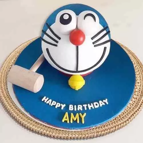 Trendy Doraemon Smash Cake with Hammer