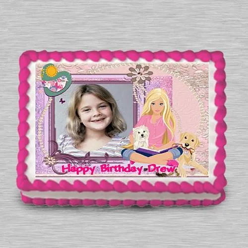 Buy Finest Barbie Personalized Photo Cake 