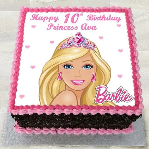 Sweet Egg-less Barbie Photo Cake for Youngster