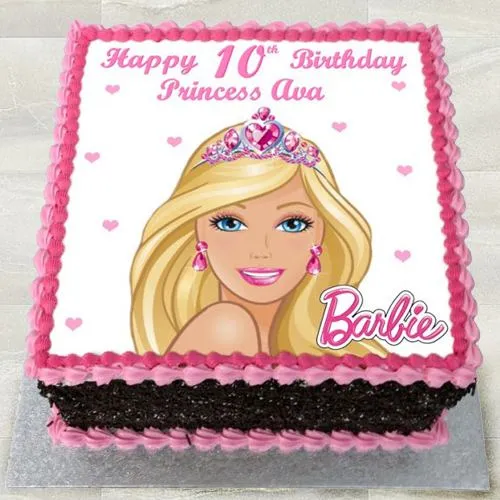 Deliver Eggless Barbie Photo Cake for Youngster