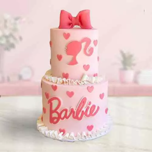 Layered 2 Tier Barbie Birthday Special Cake