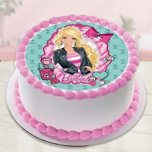 Glam Barbie Photo Cake