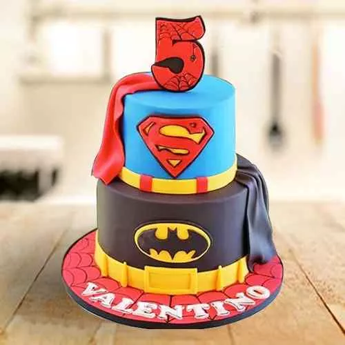 Exceptional 2 Tier Super Hero Cake for Birthday
