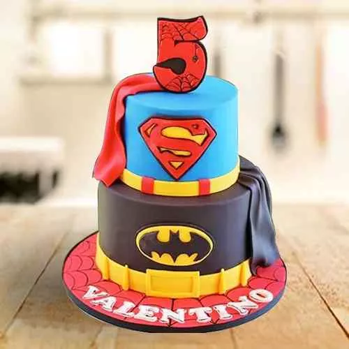 Exceptional 2 Tier Super Hero Cake