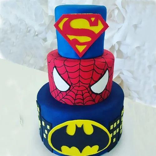 Deliver Three Tier Super Hero Cake for Kids