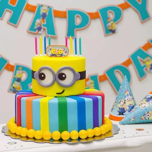 Bakery-Fresh 2 Tier Minion Cake for Youngster