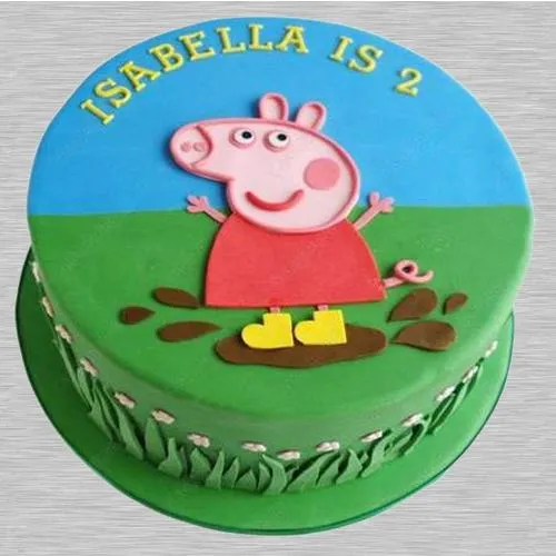 Luscious Peppa Pig Fondant Cake for Youngster