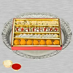Haldirams Assorted Sweets N Thali with Roli Tilak and Chawal