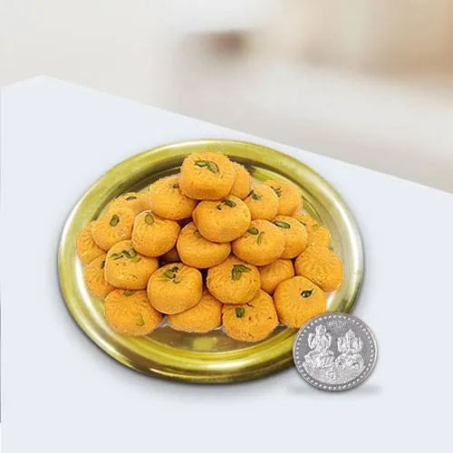 Haldirams Ladoo N Gold Plated Thali  Free Coin