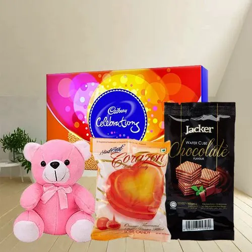 Awesome Combo of Assorted Chocolates with Teddy