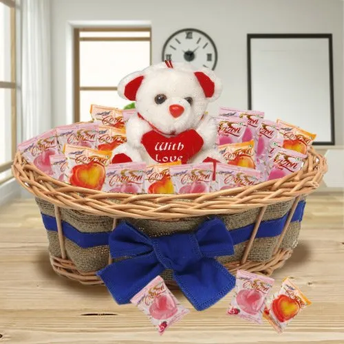 Breathtaking Arrangement of Chocolates and Teddy 