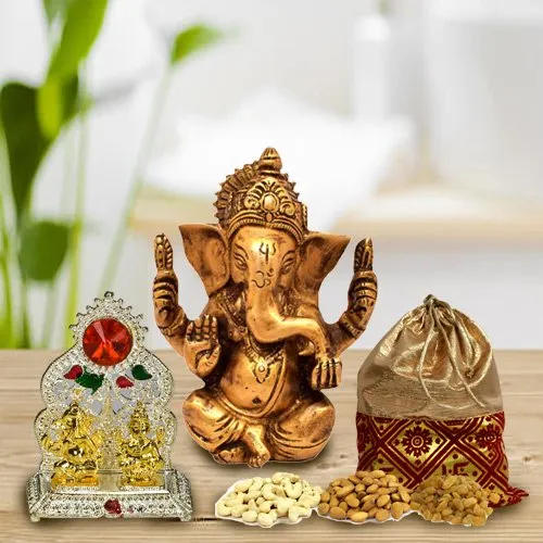 Order Dry Fruits Potli with Vinayak Murti and Mandap