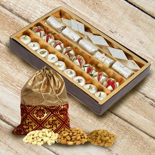 Assorted Dry Fruits with Assorted Sweets from Haldiram