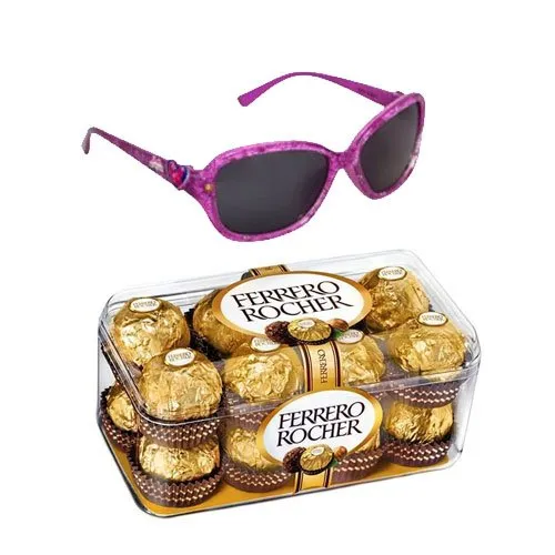 Admirable Barbie Themed Sunglasses with 16 pcs Ferrero Rocher Chocolate