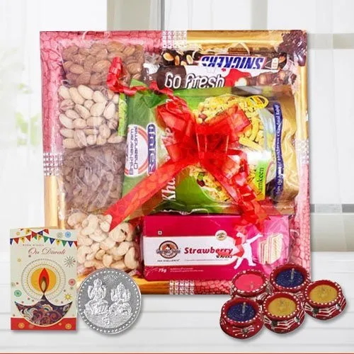 Flavorful Gourmet Gift Tray with Silver Coin N Cards