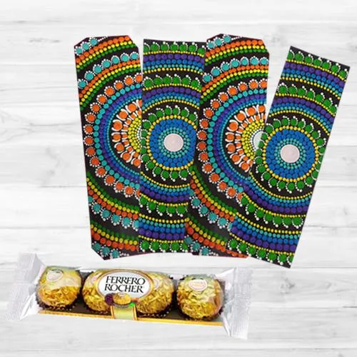 Spectacular Dot Mandala Art Bookmarker with Ferrero Rocher