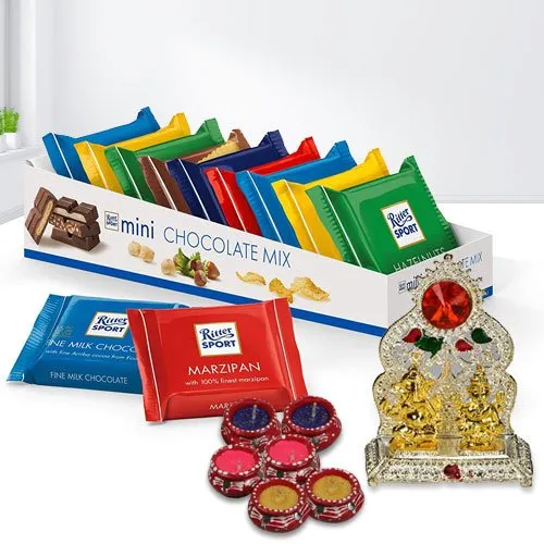 Ganesh Laxmi Mandap with Ritter Sport Chocolates n Free Diya