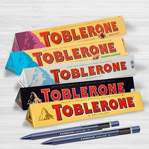 Delectable Toblerone Chocolates with 2pcs Ball Point Pen