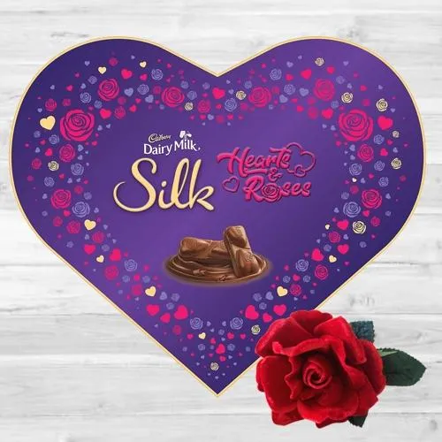 Mouth-Watering Cadbury Dairy Milk Silk Heart  N  Roses Gift Box