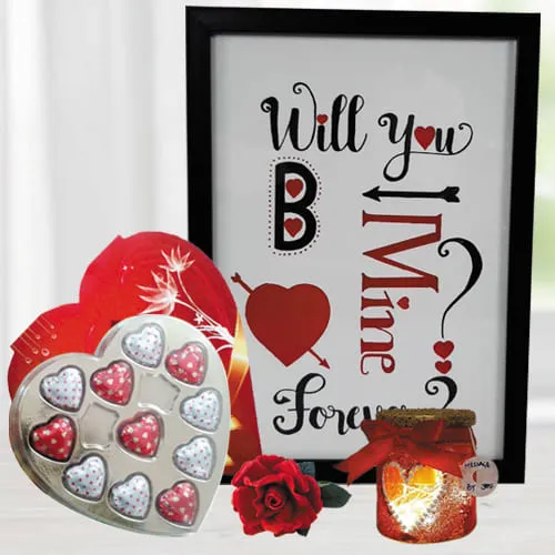 Lovely Photo Frame with Led Lamp n Heart Chocolates