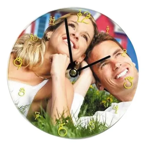 Alluring Personalized Photo Glass Round Wall Clock