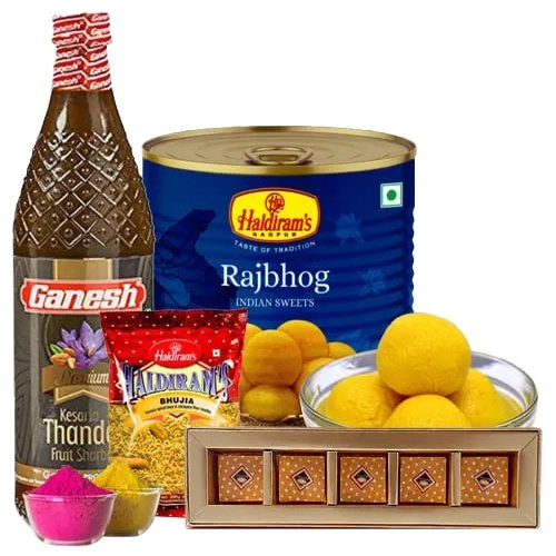 Delectable Food Assortments Gift Hamper for Holi