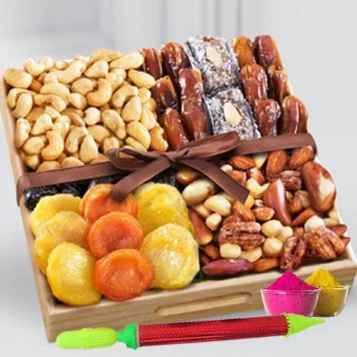 Lip-Smacking Assorted Dry Fruits Gift Tray for Holi