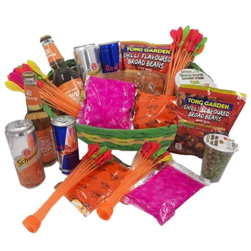 Special Holi Gifts Basket of Snacks n Drinks