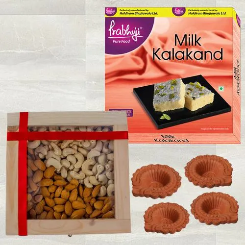 Amazing Haldiram Sweets n Dry Fruits Free Terracotta Diya