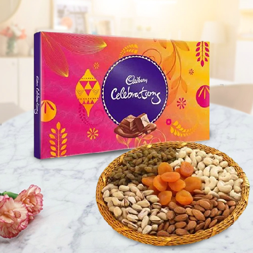 Blissful Gift Combo of Dry Fruits n Cadbury Celebrations