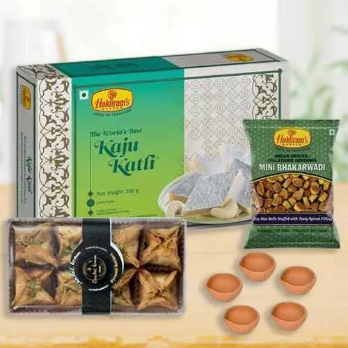 Joyful Gift of Pyramid Baklawa with Haldiram Sweets n Snacks