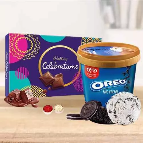 Superb Gift of Cadbury Celebration with Kwality Wall Oreo Ice Cream