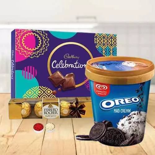 Classy Cadbury Chocolates Combo with Kwality Walls Oreo Ice Cream<br><br><br>