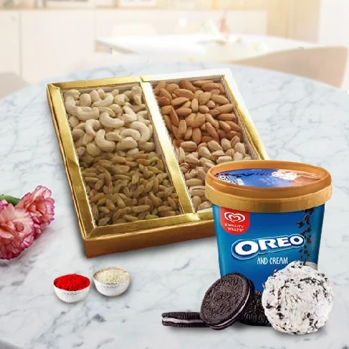 Awesome Combo of Kwality Walls Oreo Chocolate Ice Cream with Assorted Dry Fruits