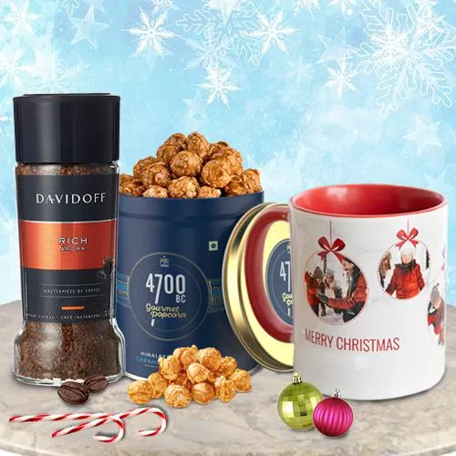 Showy Davidoff Coffee Hamper with Caramel Popcorn for Xmas