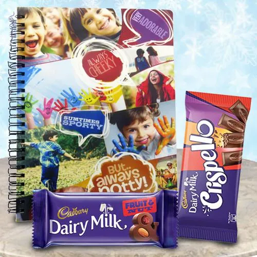 Special Personalized Gift of Presto Note Book n Cadbury Chocolates