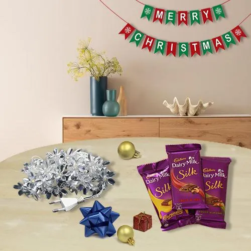Crafty String Lights n Merry Christmas Banner with Cadbury Chocolates