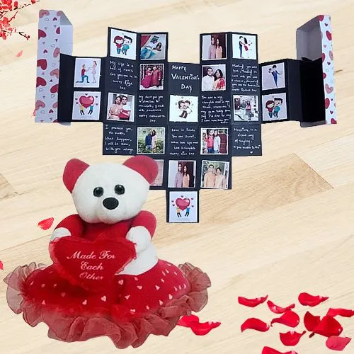 Stunning Pop Out Heart Personalized Card with a Hearty Teddy