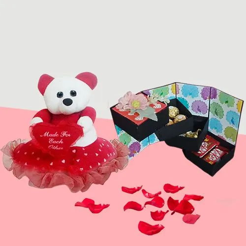 Impressive 4 Layer Stepper Box with Teddy on Heart
