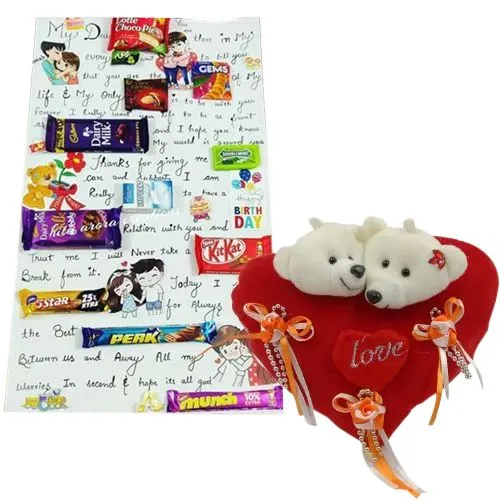 Ravishing Chocolate Message Card with Assorted Chocolates and ILU Singing Heart	