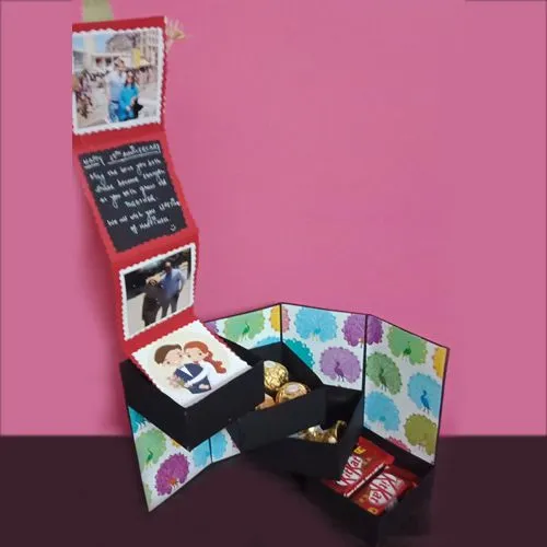 Outstanding 4 Layer Pull Up Stepper Box of Chocolates n Personalized Photos