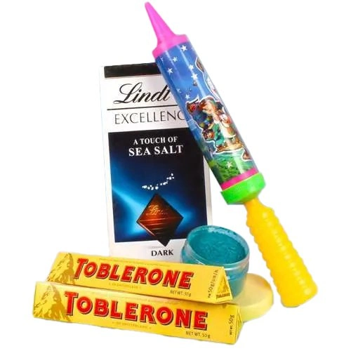 Awesome Choco Delight of Lindt n Toblerone with Holi Accesories
