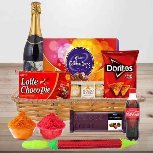 Enigmatic Holi Party Essentials Hamper with Holi Accessories