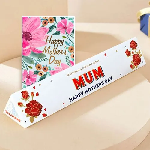 Tasty Personalized Toblerone Chocolate Bar with Mothers Day Greeting Card