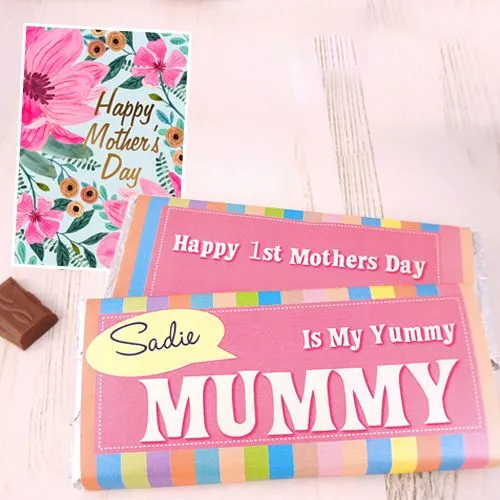 Dazzling Personalized Cadbury Dairy Milk Silk for Mom with Wishes Card