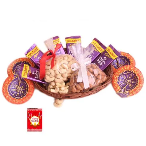 Diwali Delights with Diyas N Cane Basket