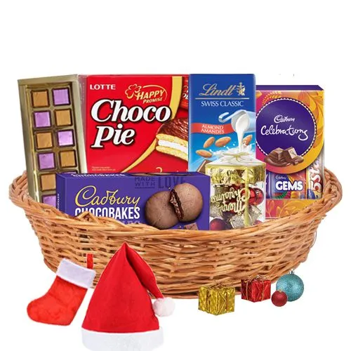 Marvelous Chocolate N X-mas Decor Gift Basket