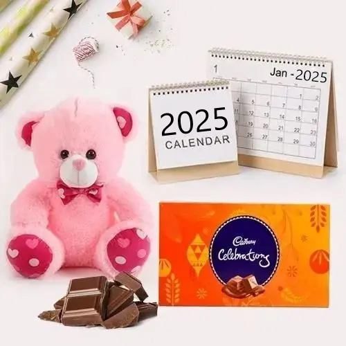 Desk Calender, 6 inch Teddy N Chocolates