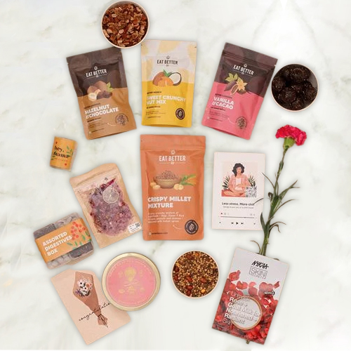 Tasty N Healthy Treats in Blooming Garden Gift Box